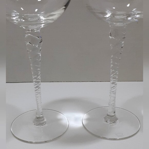 2 Thomas Crystal Holiday White Wine Glasses Fancy Tall Goblets - Picture 3 of 8